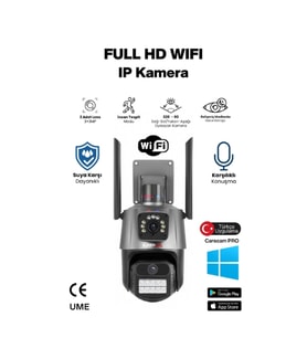 Periboia  3 MP + 3 MP Çift Lens Wi-Fi TF Kart Girişli Güvenlik Kamerası (Çok Renkli)