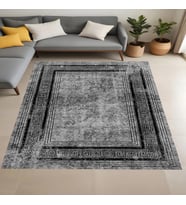 Eliana Home Dijital Baskı Yıkanabilir Kaymaz Taban Salon Halısı Ve Yolluk LNA0896-FNL112 (Siyah)