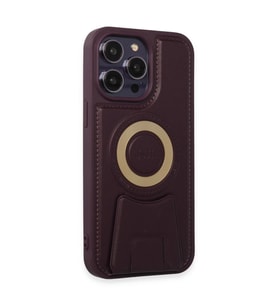 İphone 14 Pro Kılıf Merkür Magneticsafe Standlı Kapak - Derin Mor