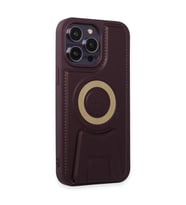 İphone 14 Pro Kılıf Merkür Magneticsafe Standlı Kapak - Derin Mor