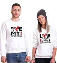 Tshirthane Lo Ve Crazy Sevgili Kombinleri Sweatshirt Kombini (Tek Ürün Fiyatıdır.)