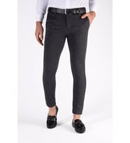 Erkek Slim Fit Nokta Dokulu Keten Pantolon 21K-2200420-5 Füme