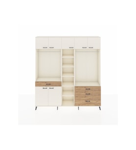 Arges Dolap 11 Raflı 4 Çekmeceli 2 Askılı 220x30x243 Aytaşı-Aytaşı/Çam