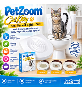 PetZoom Citi Kitty Kedi Tuvalet Eğitim Seti – Kedi Klozete Alıştırma Aparatı