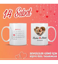 Kişiye Özel Tarih , İsim ve Fotoğraf Baskılı Sevgili Kupası