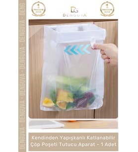 #ÇöpAparatı Katlanabilir Mutfak Dolap İçi Yapışkanlı Pratik Hijyenik Modern Çöp Poşeti Tutucu Aparat