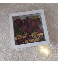 20x20x5 cm Ledli İsimli Anı Çerçevesi! Yeni Moda Çiçek Anı Çerçevesi!