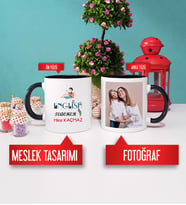 İngilizce Öğretmenine Hediye İngilizce Öğretmeni Kupa Bardak Siyah Fotoğraflı