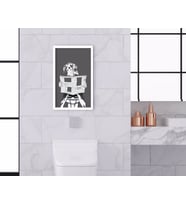 BK Home Banyo Tuvalet Dekoratif Ahşap Beyaz Çerçeveli Tablo-1