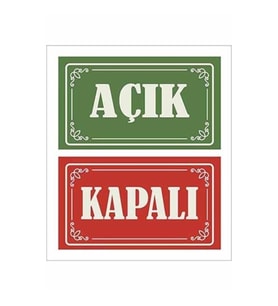 “açık - Kapalı” Kapı Cam Levhası (2,7 MM DEKATO)