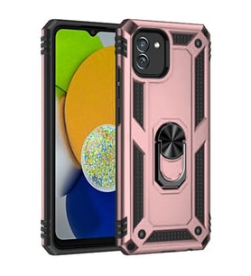 Newface Samsung Galaxy A03 Kılıf Sofya Yüzüklü Silikon Kapak - Rose