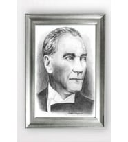 Gümüş Çerçeveli Atatürk Tablo cv843