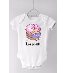 Unisex Bebek Beyaz Çıtçıtlı Tam Yemelik Body