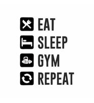 Gym Hayatı Duvar Sticker Siyah 16x20 cm