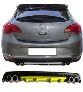 Opel Astra J HB Sarı Difüzör Çiftli Yuvarlak Egzoz Görünümlü D Tip Difizör