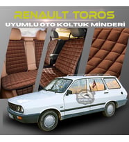 Renault Toros Kahverengi Renk Tay Tüyü Cepli & Terletmez Sırtlı Oto Koltuk Minder Seti - Koltuk Koruma Kılıfı (ÖN & ARKA TAM SET)