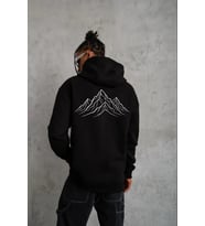 Erkek Nihilist Penguen Baskılı 3 İplik Pamuklu Kapüşonlu Sweatshirt Hoodie Siyah