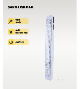 69 Ledli Şarjlı Işıldak Beyaz Işık