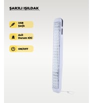 69 Ledli Şarjlı Işıldak Beyaz Işık