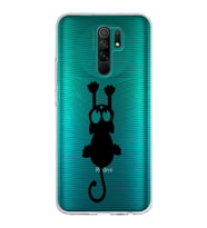 Xiaomi Redmi 9 Uyumlu Kapak Çizgi Kedi Tasarımlı Şeffaf Silikon Kılıf