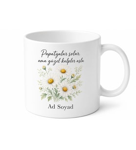 Papatya Seven İçin Kişiye Özel Çiçek Temalı Baskılı Kupa Bardak Hediye