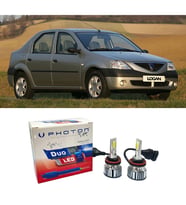 Dacia Logan Uzun + Kısa Led Xenon Kısa Far Ampulü H4 Duo Yeni Seri Beyaz