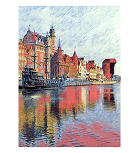 Gdansk Mot?awa Yansımalar 2 Tablo Ahşap Poster Dekoratif