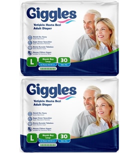Giggles Hasta Bezi Yetişkin Bel Bantlı Tekstil Yüzey Büyük - Large (L) 60 Adet (2PK*30)
