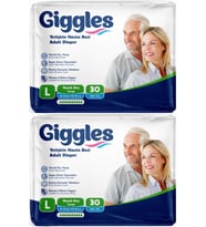 Giggles Hasta Bezi Yetişkin Bel Bantlı Tekstil Yüzey Büyük - Large (L) 60 Adet (2PK*30)