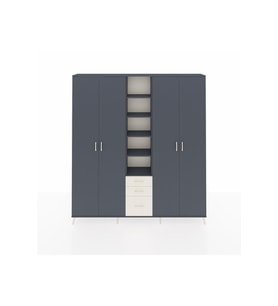 Arges Dolap 17 Raflı 3 Çekmeceli 4 Kapaklı 220x30x243 Antrasit-Antrasit/Aytaşı