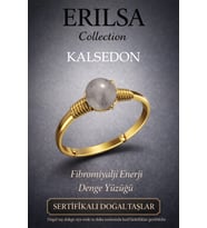 Sertifikalı Fibromiyalji Enerji Denge Yüzüğü – Kalsedon Taşı Ayarlamalı Gold İnce  Balık Kova Burcu (Çok Renkli)