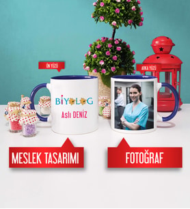 Biyologa Hediye Biyolog Kupa Bardak Lacivert Fotoğraflı