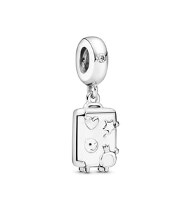 Nur Silver Sallantılı Valiz Gümüş Charm NUR-BL01404