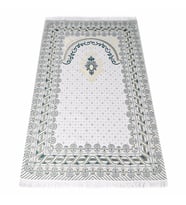 İpek Saten Osmanlı Desenli Seccade Koyu Yeşil 67x120 cm - 230 gr
