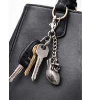 Anatomik Kalp Figürlü Metal Anahtarlık Gümüş Renk Unisex Aksesuar