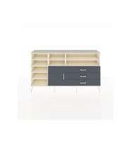 Arges Konsol 8 Raflı 3 Çekmeceli Tek Kapaklı  176x30x99 Aytaşı-Antrasit