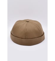 Kahve %100 Pamuk Cap Docker Şapka (Beyaz - Kahverengi)