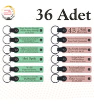 Yeşil & Yavru Ağzı, Nişan Törenine Katılanlara Özel Armağan 36’lı Set, İsim Yazılabilir Anahtarlık