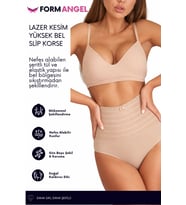 #Korse Vücut Şekillendirici Karın Bel Toparlayıcı Lazer Kesim Yüksek Bel Slip Korse - 3 Adet