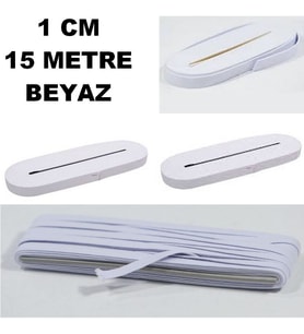 Lastik Sert Yumuşak Çamaşır Don Etek Bel Paça Bebe Lastiği Yassı Yumuşak 1 Cm Beyaz 15 Metre Stoktan