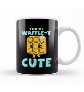 Funny You're Waffle y Cute Waffle Breakfast Pun Kupa Bardak Porselen