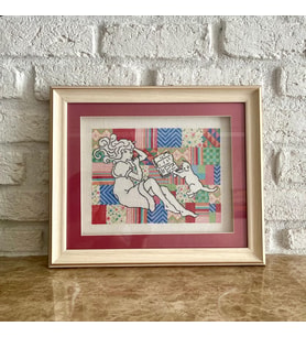 Seretamin Handmade Kediyle Kitap Okuyan Kız Kanaviçe Nakışlı Tablo