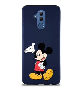 Huawei Mate 20 Lite Soft Premier Kapak Mickey Mouse-C Tasarımlı Silikon Kılıf - Lacivert (Şeffaf)