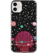 Apple iPhone 11 12 13 Mini Kılıf Desemli Silikon Space Woman 1311