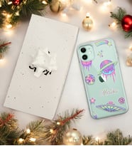 Galaksiler Tasarımlı Kişiye Özel Şeffaf Telefon Kılıfı (Tüm Telefon Modelleri Mevcuttur.) - Hediye Kutulu