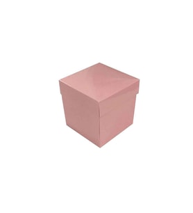 Komple Karton Kutu Düz Renk 7X7X7 CM (25 Adet)  Pembe