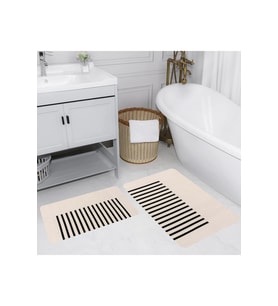 Rovigo Home Dijital Baskılı 2'li Banyo paspas Takımı RVG5190 (Bej)