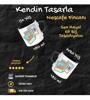 Kişiye Özel Nescafe Fincanı – 180 ml (Fotoğraflı) (Siyah Beyaz)