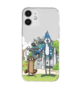 Iphone 12 Uyumlu Mordecai ve Rigby Tasarımlı Şeffaf Telefon Kılıfı