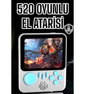 Mini Atari El Atarisi 3.5 İnç Ekran Çift Konsol 666 Adet Retro Oyun Gameboy El Atarisi